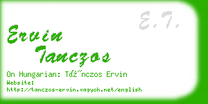 ervin tanczos business card